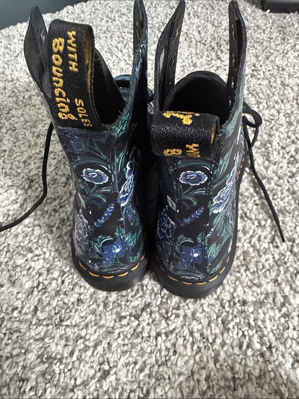 Dr. Martens Black Floral Lace-Up Combat Boots- NEVER worn! - Picture 4 of 5